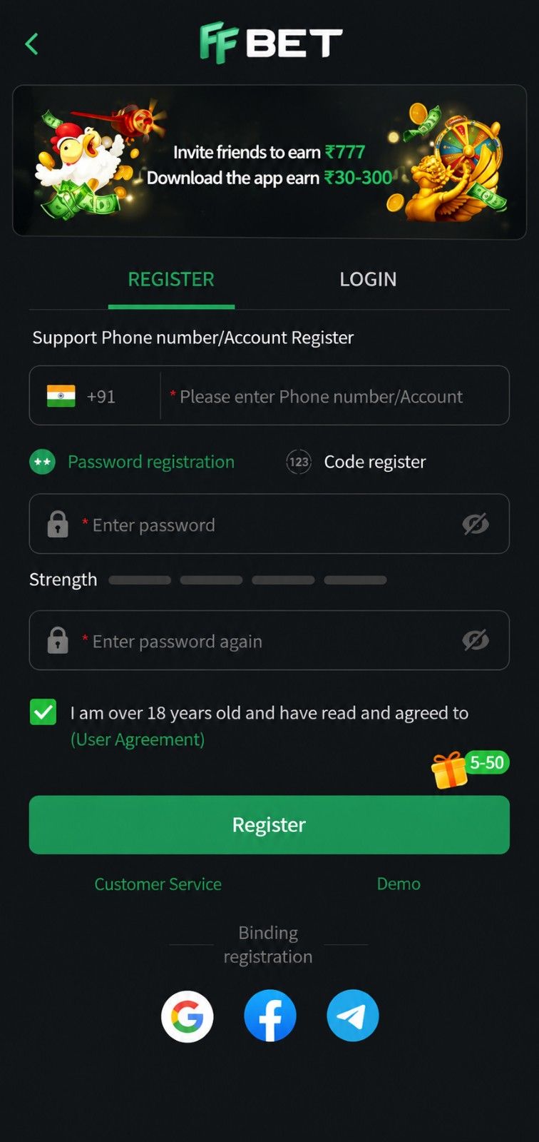 FF BET Register
